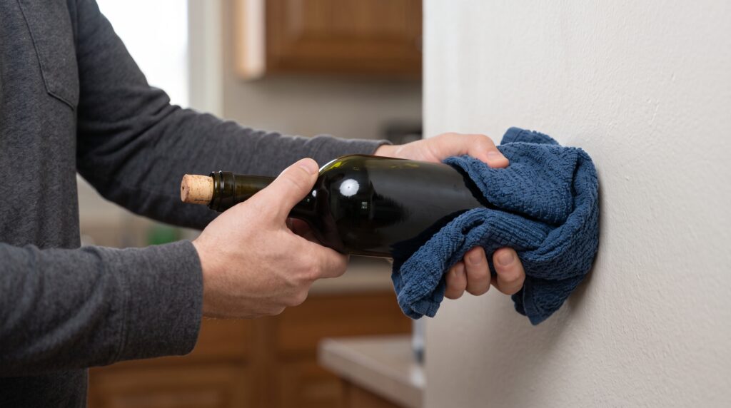 abrindo o vinho sem saca-rolhas